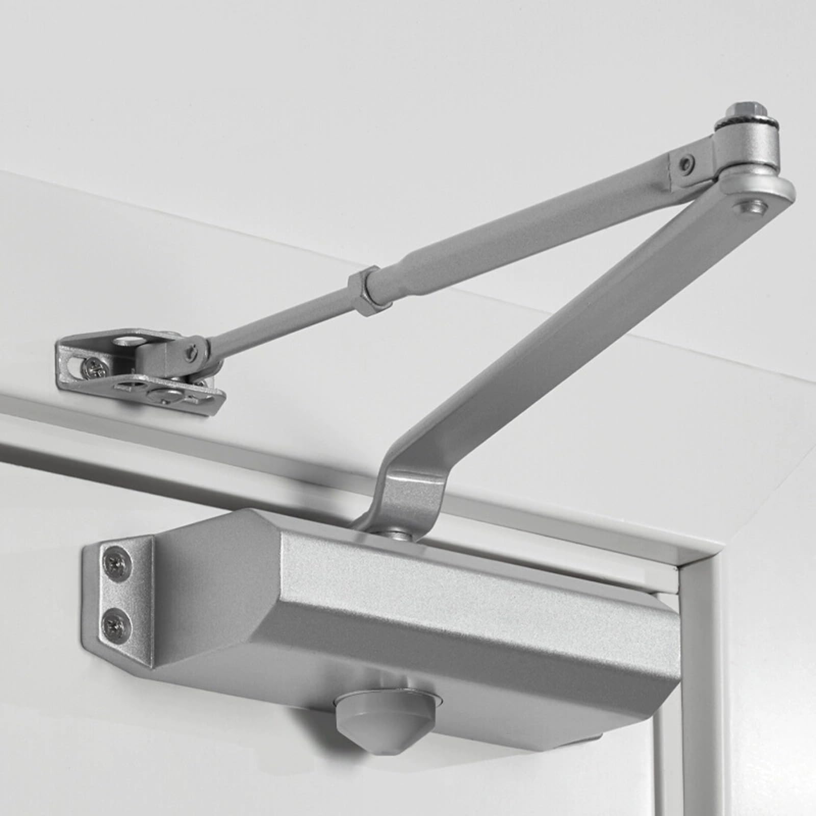 Cierrapuertas de Alta Resistencia, Cierra Puertas Automático con Amortiguador, Cierrapuertas con Resorte, Posicionamiento de 90°, Resistencia Ajustable, Aleación de Aluminio(Gray,20.5cm/8.1in)