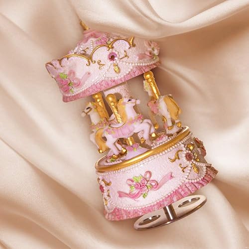 Miniatura 6 de Caja de música de carrusel musical, decoración clásica de caballo, el mejor regalo de Navidad y San Valentín para esposa, niñas, mujeres, niños,