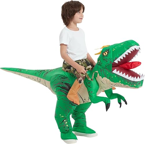 Miniatura 1 de Disfraz inflable de dinosaurio para niños, disfraz de Halloween, disfraz de T-rex divertido para fiesta