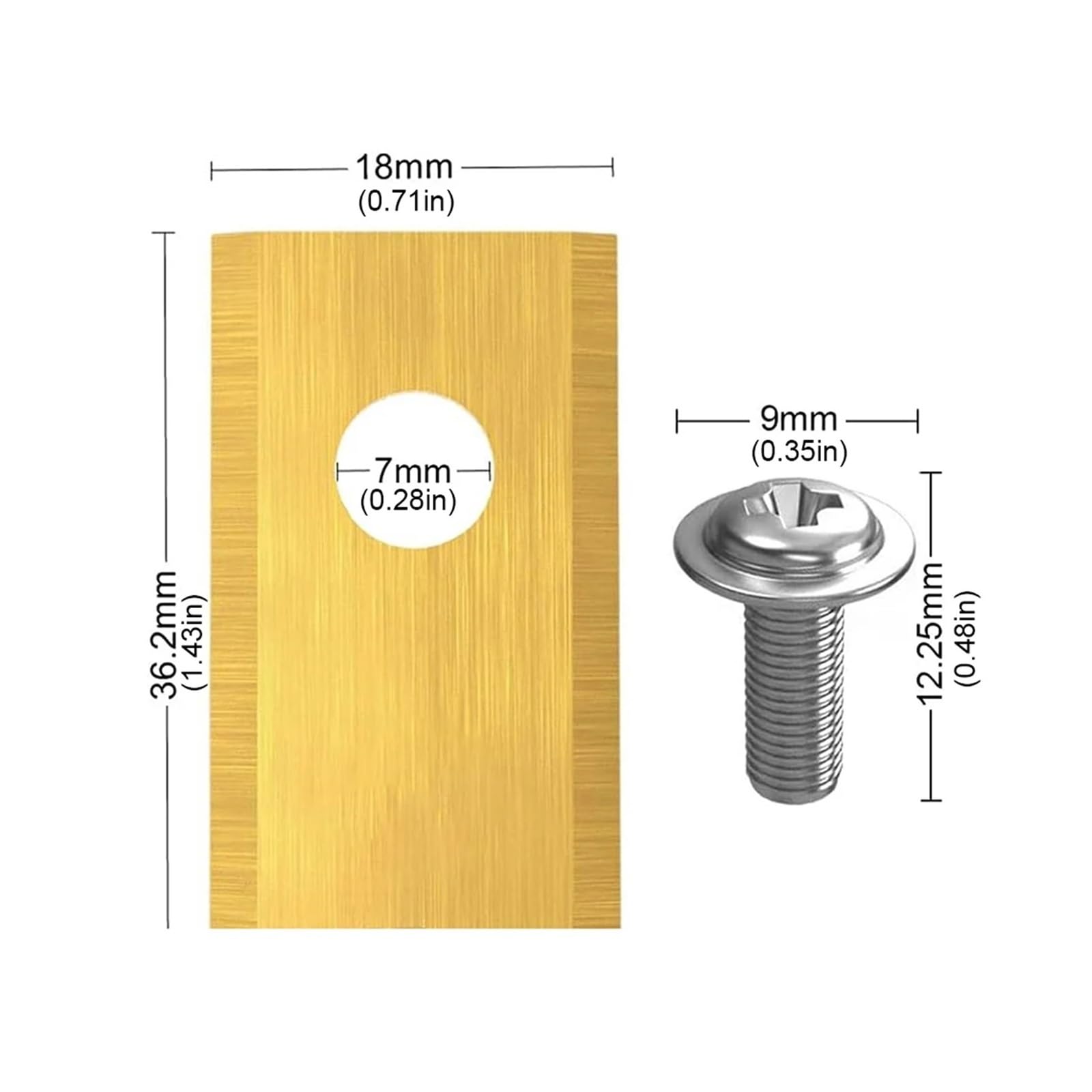 Juego de 18-180 Cuchillas de Repuesto de Acero Inoxidable con Tornillos for cortacéspedes robóticos Worx Landroid.(Gold 90Sets)