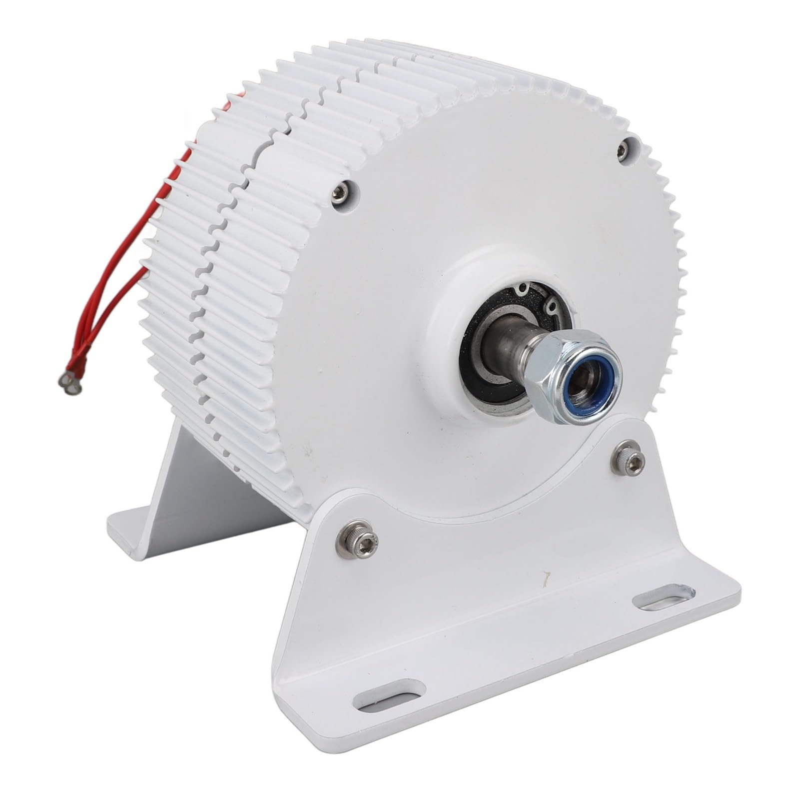 Generatore a Magneti Permanenti con Alternatore Trifase, Generatore Sincrono a Doppio Albero in Lega di Alluminio 24 V 300 W con Base, per Uso con Turbina Eolica Verticale o Orizzontale