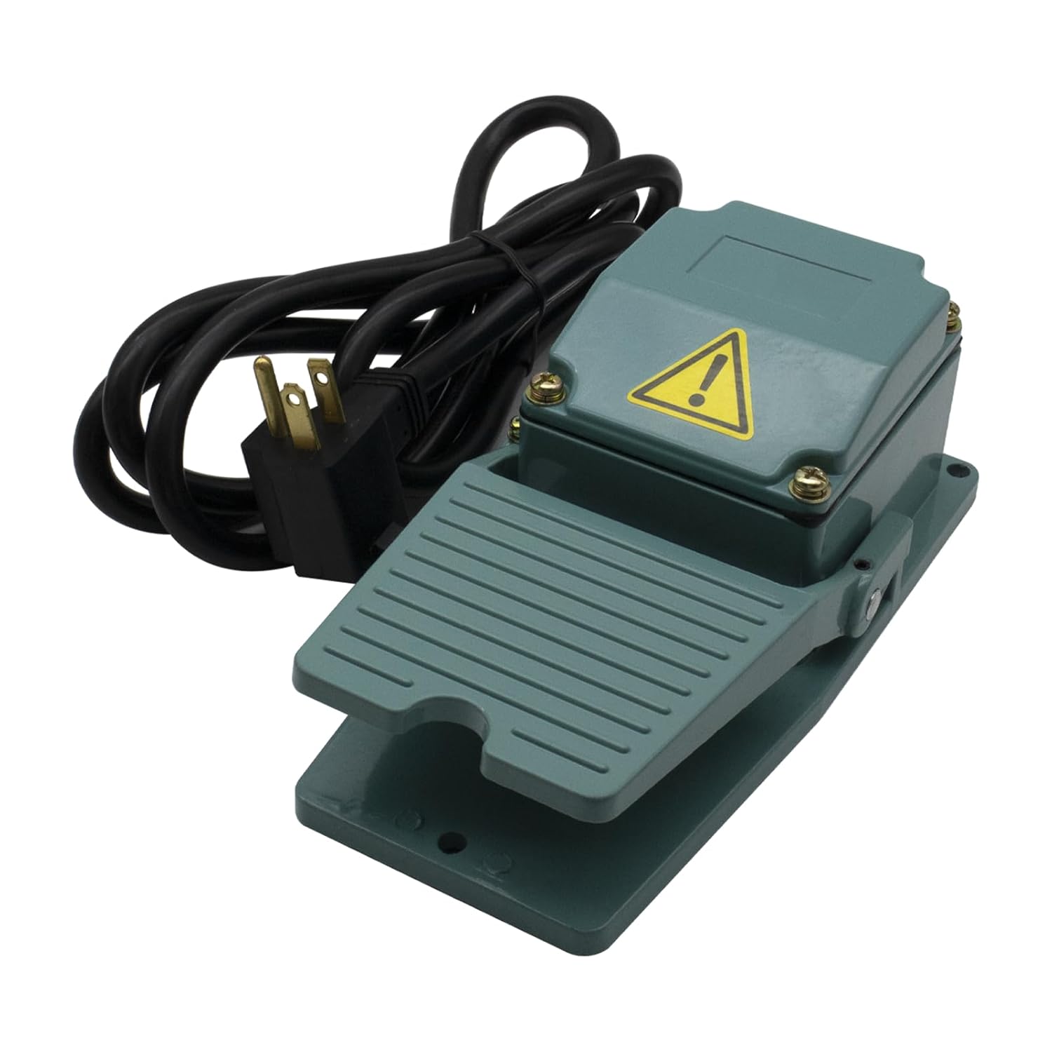 Heavy Duty Foot Switch,6.4Feet UL Listed 14AWG Extension Cord with Piggyback Plug,Deadman Foot Pedal with SPDT Micro Switch for Industry, Momentary Foot Switch with Cast Aluminum