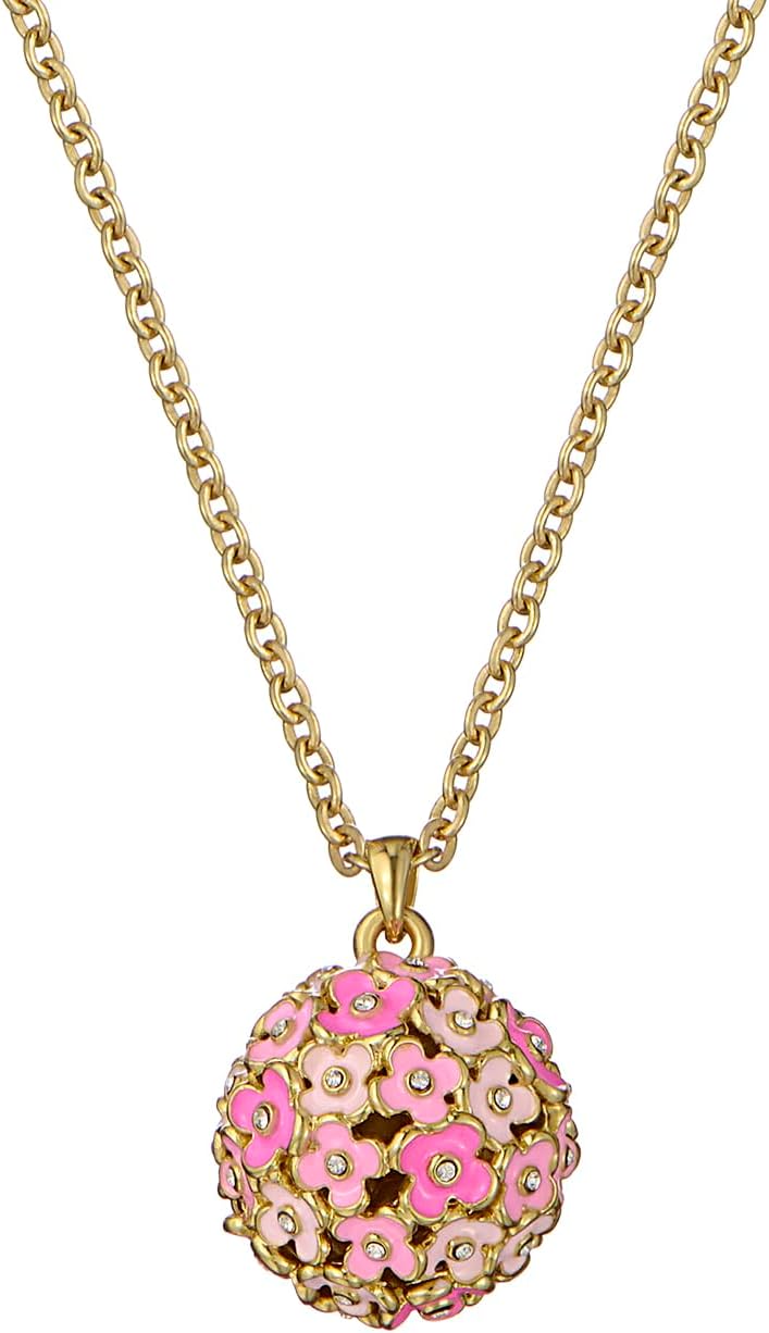 Ted Baker London Bonbon Bouquet Ball Pendant Necklace for Women (Gold/Pink Multi & Crystal)