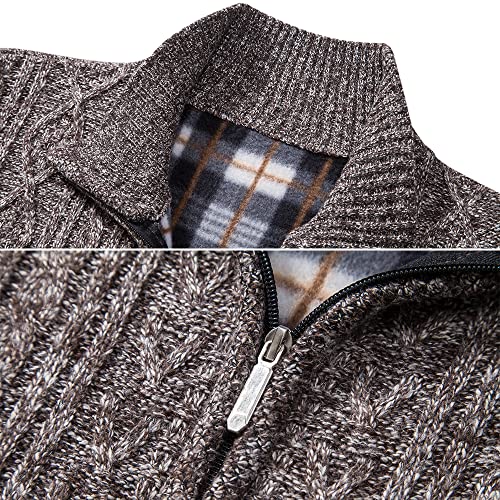 Msmsse Men's Cardigan Sweaters Full Zip Knitted Sweater For Mens Coffee Us M #TOP3