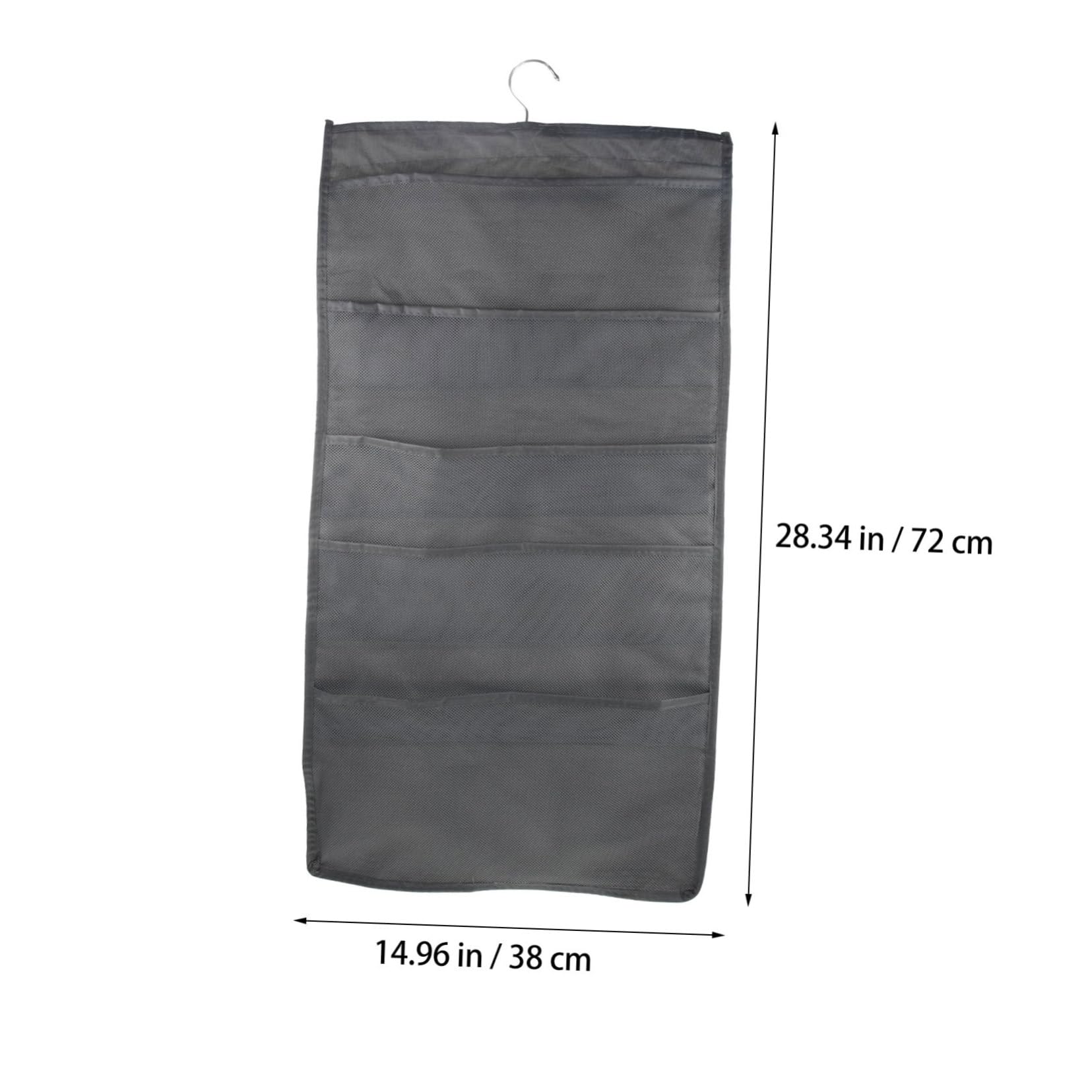 OUNONA Hanging Wardrobe Organizer with Dual Side Compartment Storage Bag for Socks Underwear and Bras Space Saving Closet Grey for Efficient Home Organization