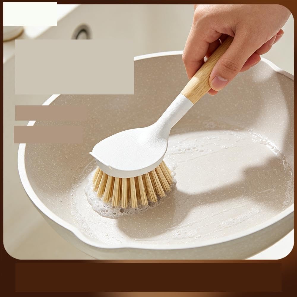 3pcs Plastic Wooden Handle Pot Brush pour Cuisine