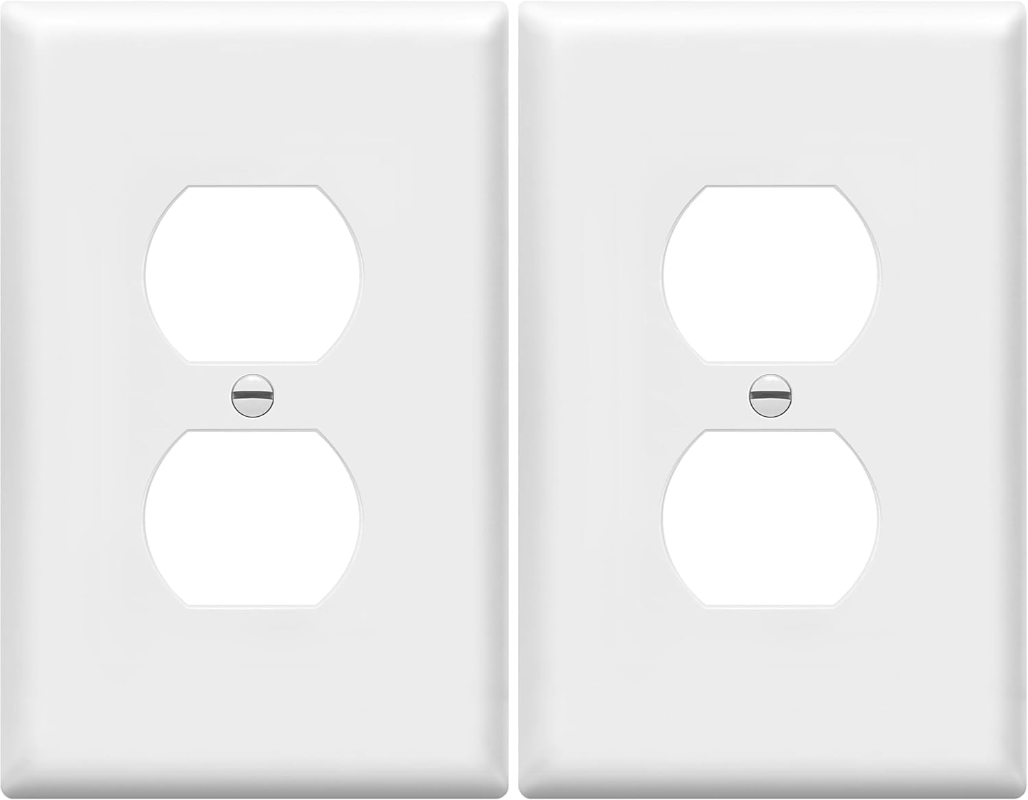 ENERLITES Duplex Receptacle Outlet Wall Plate, Electrical Outlet Cover, Mid-Size Size 1-Gang 4.88" x 3.11", Unbreakable Polycarbonate Thermoplastic, UL Listed, 8821M-W, White (Pack of 2)