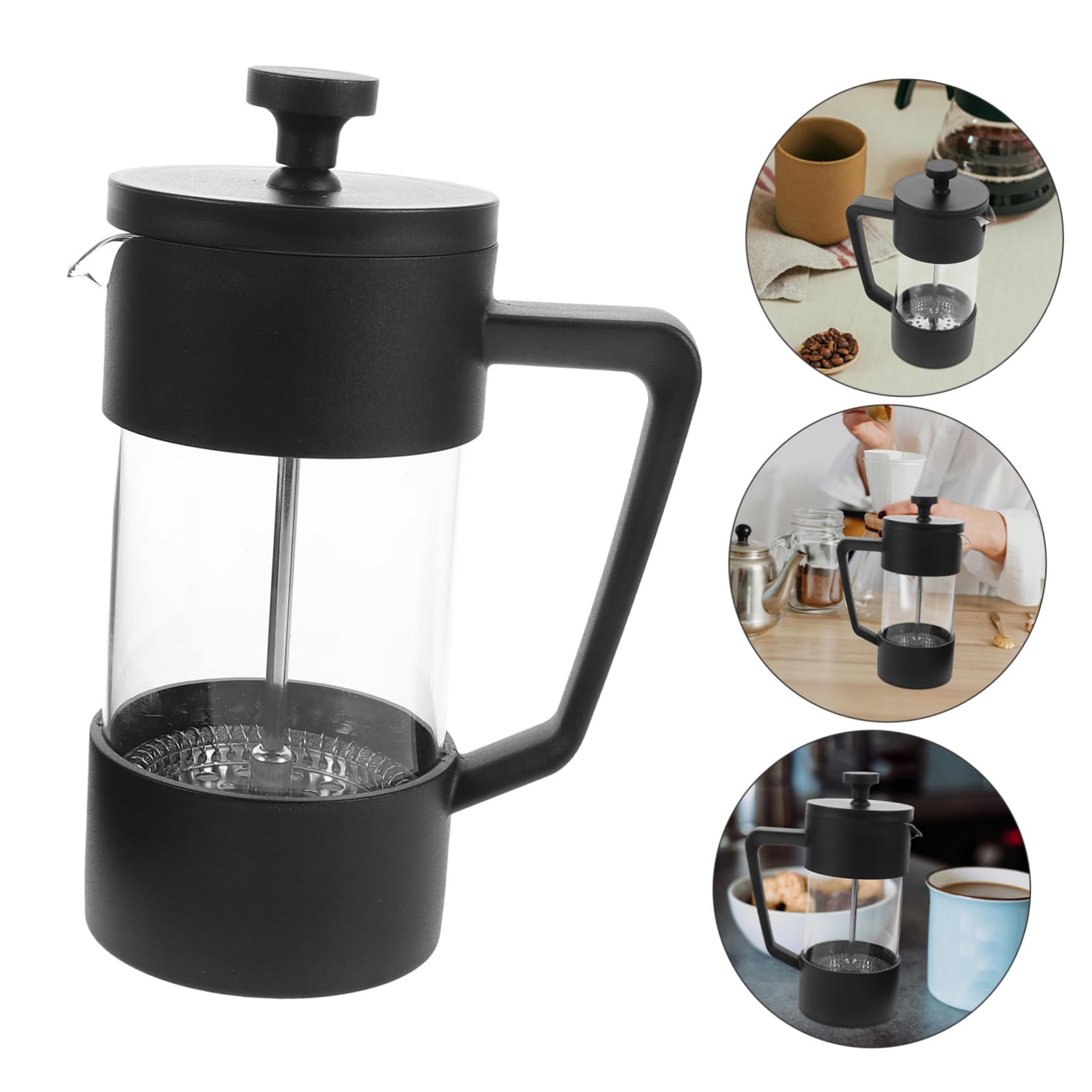 Cafetera de Vidrio Borosilicato Filtro Prensa Francesa para Café Frío para Casa y Camping Elegante y Funcional