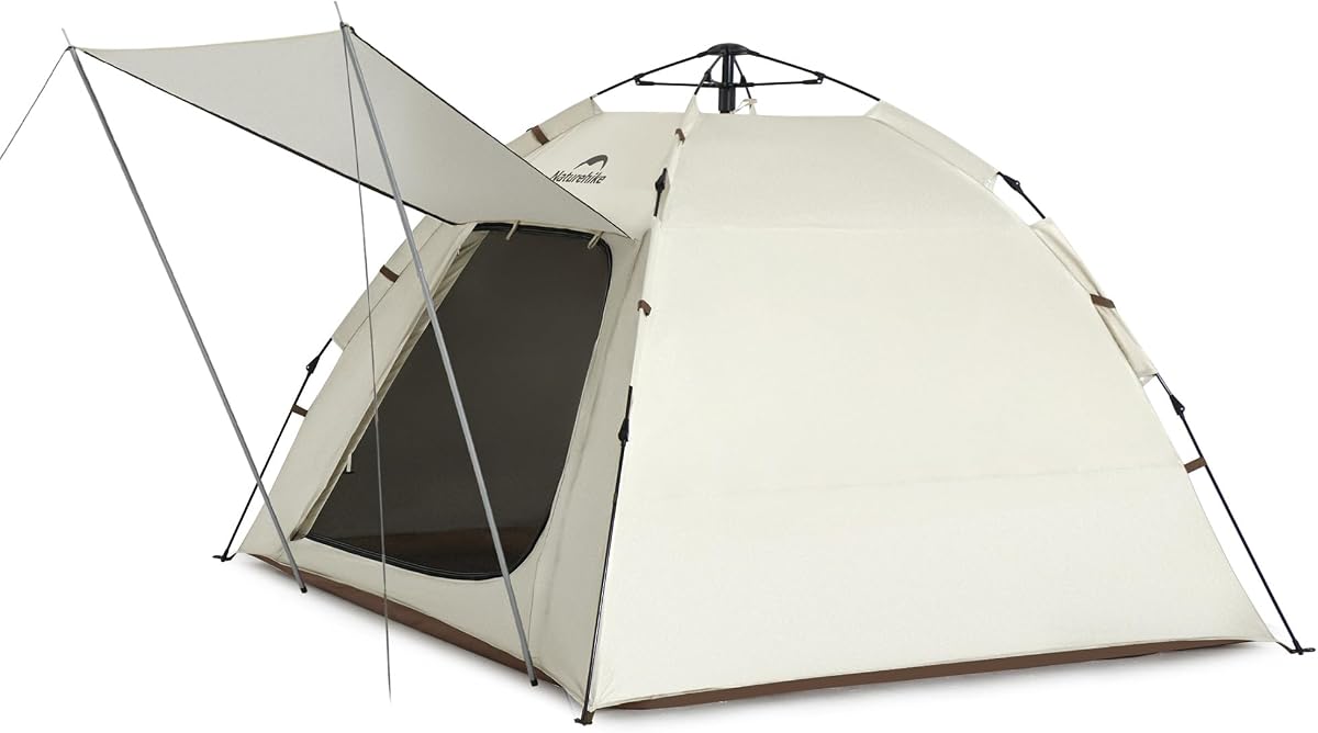 Naturehike Ango S Tienda de campaña instantánea para 2-3 personas, tiendas de campaña automáticas de fácil instalación, tienda de campaña familiar impermeable con ventanas de ventilación, tiendas de campaña portátiles de 3 estaciones para senderismo, viajes, al aire libre