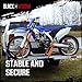 Black Widow Motorcycle Hitch Carrier with Wheel Chock and Loading Ramp Lightweight Aluminum 400 lb. Capacity Anti-Rattle Included Fits 2