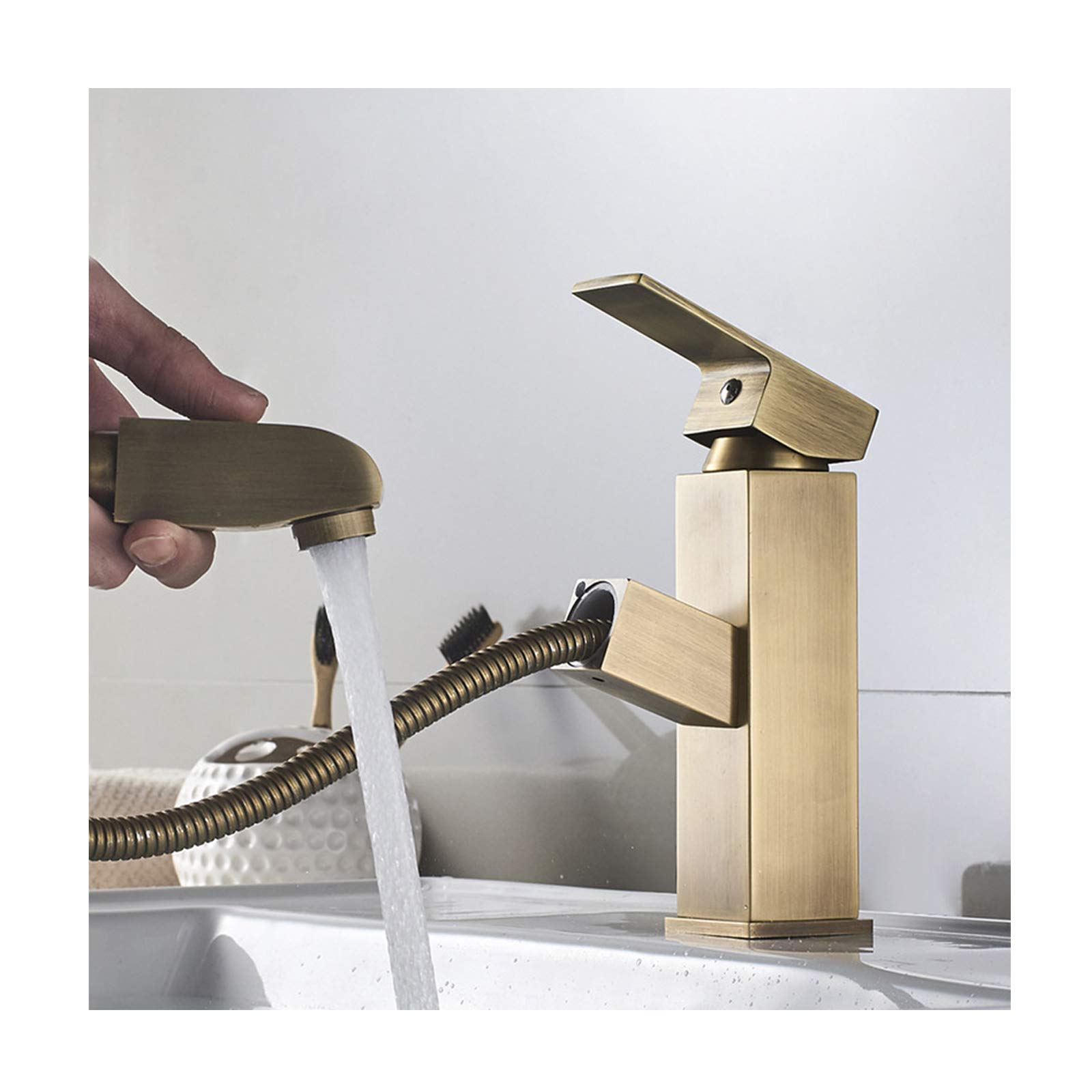 Robinet de lavabo de salle de bain Premium en cuivre avec clé unique