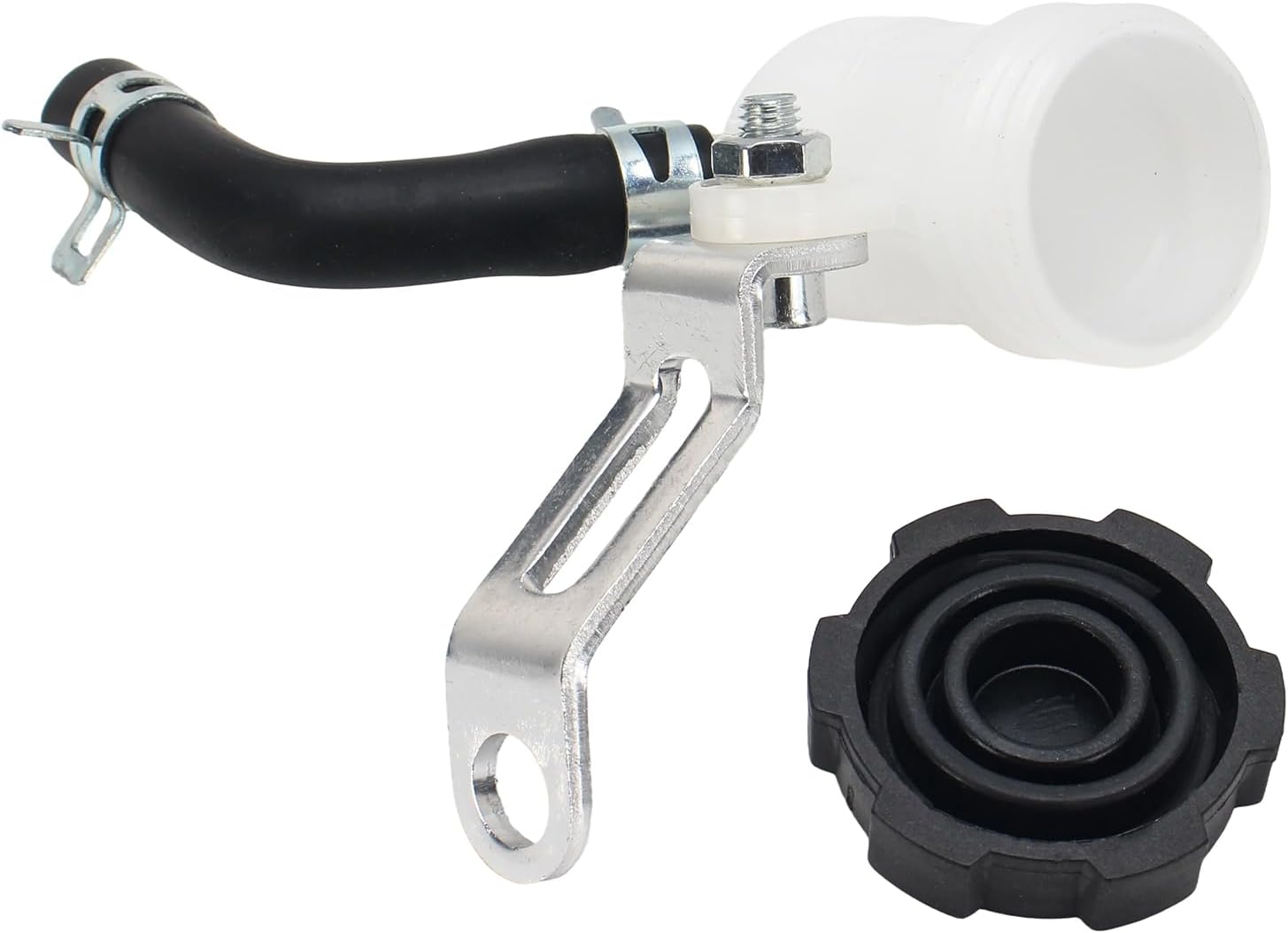 Universal Brake Clutch Master Cylinder Oil Fluid Tank Reservoir With Bracket And Rubber Tube