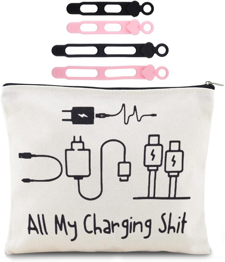 Sisadodo Charging Cable Organizer Travel Bag Toiletry Makeup Cosmetic Bags Medicine Med Toiletry Bag Pouch Diabetic Gifts Bags