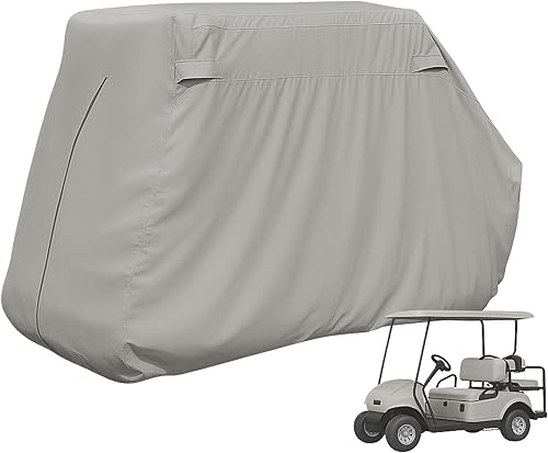 Funda de almacenamiento para carrito de golf EZGo, para coche Club de 4 plazas con techo de 2 plazas de hasta 58 pulgadas de largo (gris o marrón)