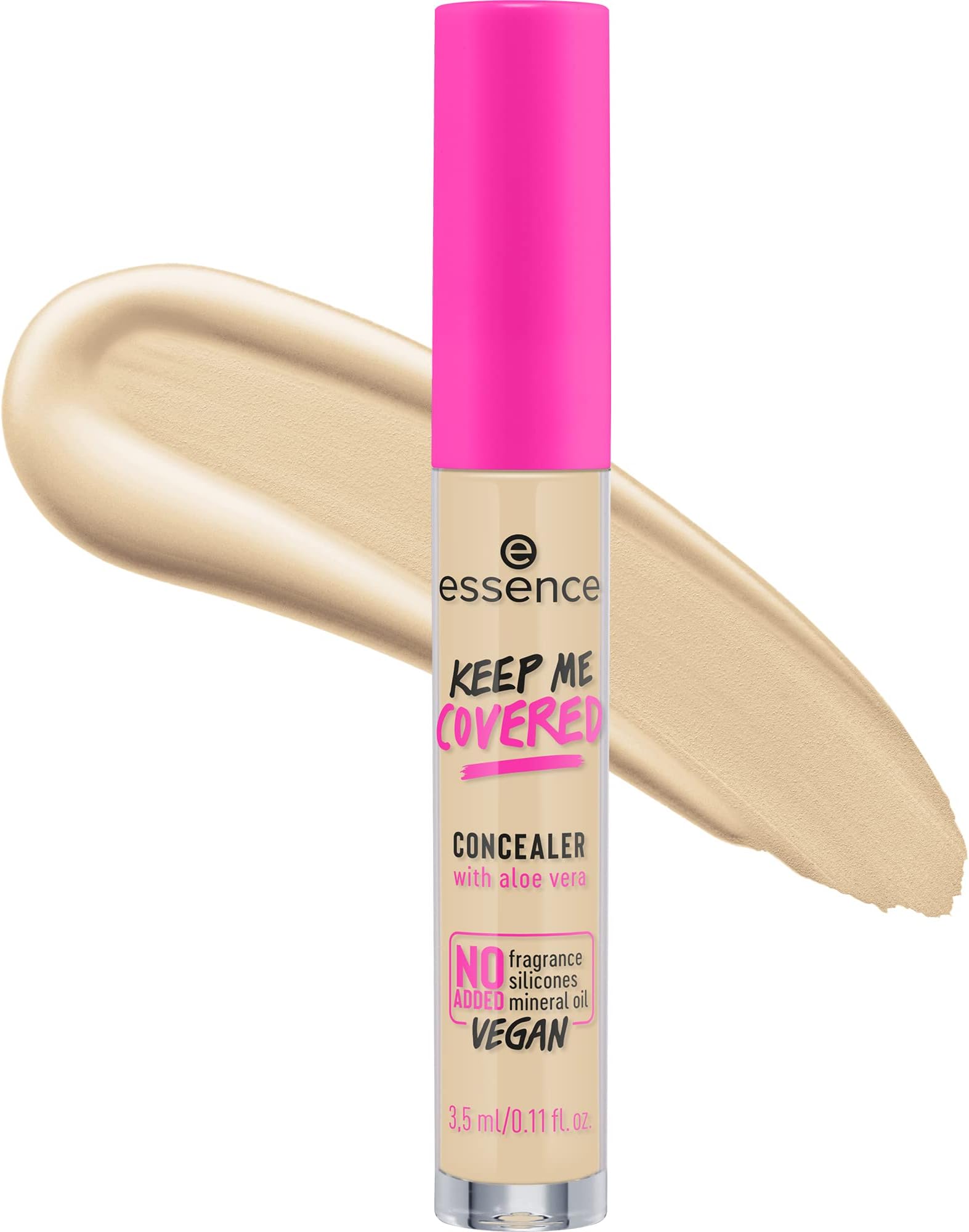 essence cosmetics,Keep Me Covered Concealer (20,Fair),Lightweight,Non-Comedogenic,Buildable Coverage,Vegan & Cruelty Free,Free From Silicone,Parabens,Oil,Alcohol,& Microplastic Particles 0.11 Fl Oz