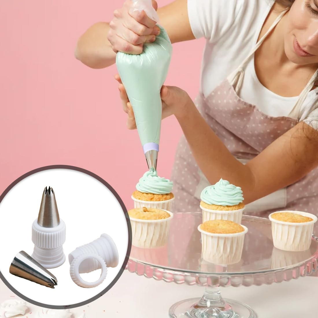 Set Di 15 Adattatori Per Sac &agrave; Poche - 3 Misure Diverse | Per Decorare Torte E Dolci | In Plastica Alimentare