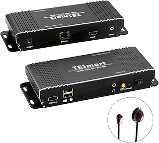 TESmart HDMI KVM Extender 70m Signalübertragung Ultra HD 1080p@60Hz über CAT5/5E/6/7 Ethernet-Kabel, IR-Durchgang, USB 1....