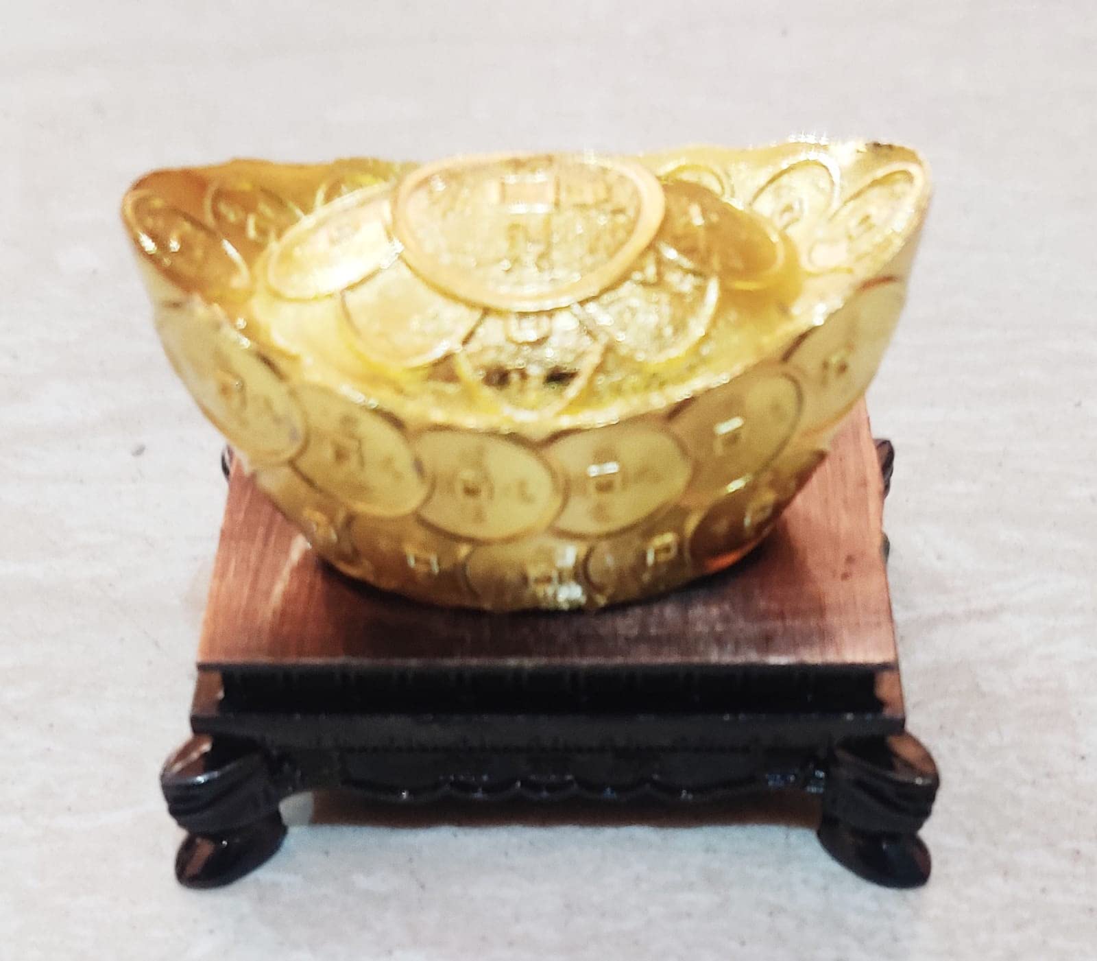 Money Vastu Collection Chinese Gold Feng Shui Ingot Good Luck Home Decoration Ornament, Office Decor Yuan Bao Prosperity Protection, Kitchen Decorations Products/Lucky Items to Attract Wealth