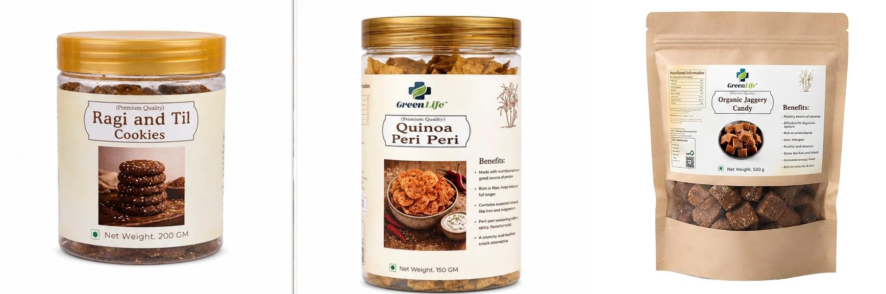 Ragi and Til Cookies | Finger Millet & Sesame | 200gRagi Cream & Onion Chips | Baked | 150gGREEN LIFE Digestive Mukhwas 50g | Saunf Mouth Freshener for Fresh Breat-image-38
