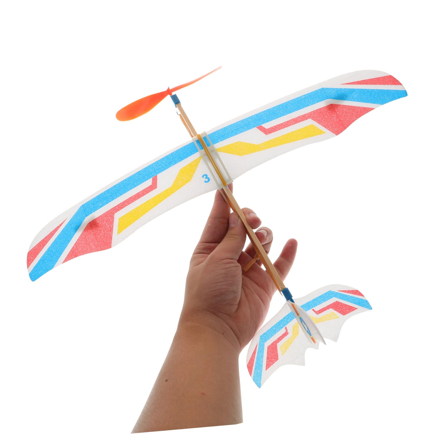 WOONEKY Modelo de Avión Biplano de Madera y Plástico 10 Piezas