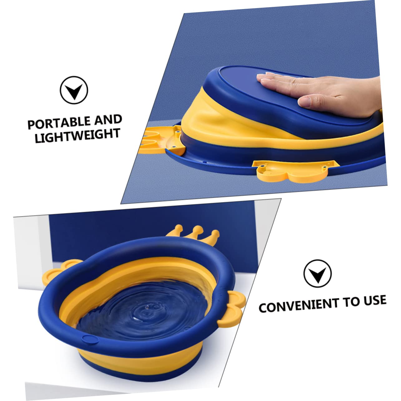 BESPORTBLE Wash Basin Foldable Cartoon Face Washbasin for Newborns Skid PP Material Portable Water Bowl for Travel and Daily