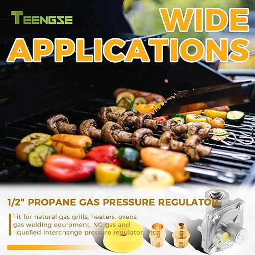Miniatura 7 de Regulador de presión de intercambio de gas natural y licuado de 1/2", regulador de presión de gas natural con 2 adaptadores de conversión NPT de