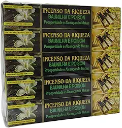 Incenso da Riqueza Baunilha e Poison - Prosperidade e Acançando Metas 3cxs.7v