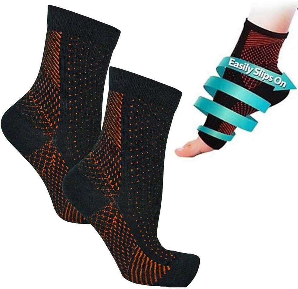 ZURU BUNCH®Anti-Fatigue Compression Foot Sleeve for Plantar Fasciitis Quick Relief from foot pain and swelling for Men and Women (1-pair)