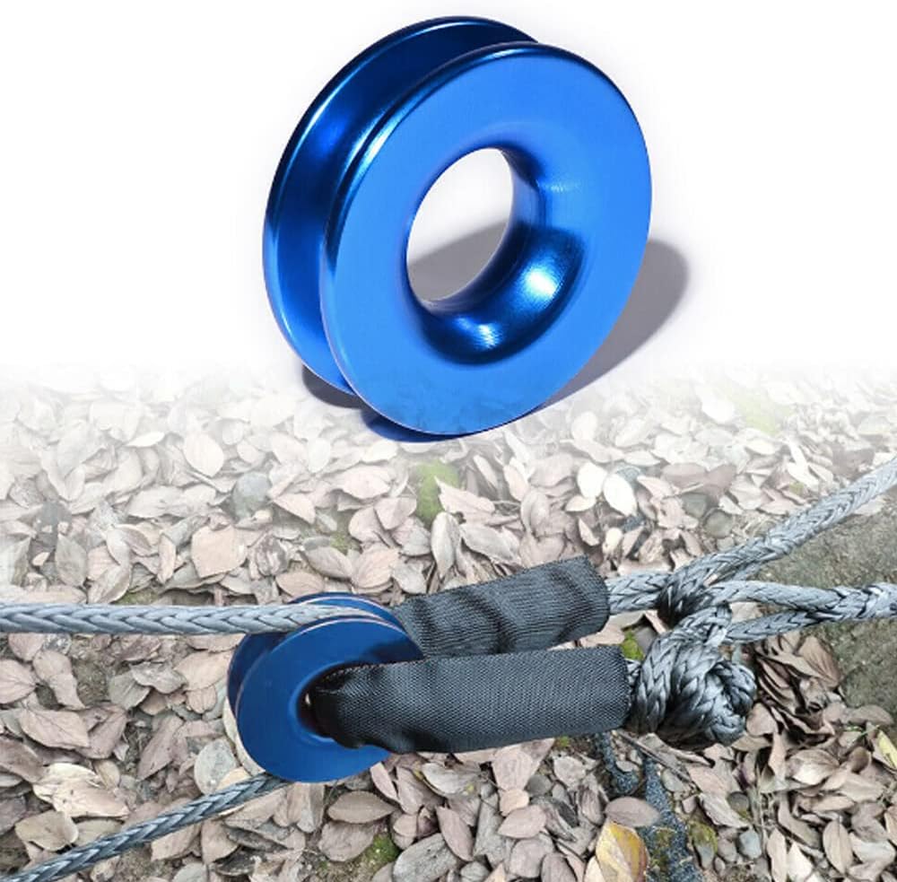 amopacorp Set 4X Blue Recovery Ring Shackle 41000 LBS Winch Snatch Block Pulley Towing for 3/8" Soft Shackle Winch Ropes 1/2" ATV UTV SUV Truck