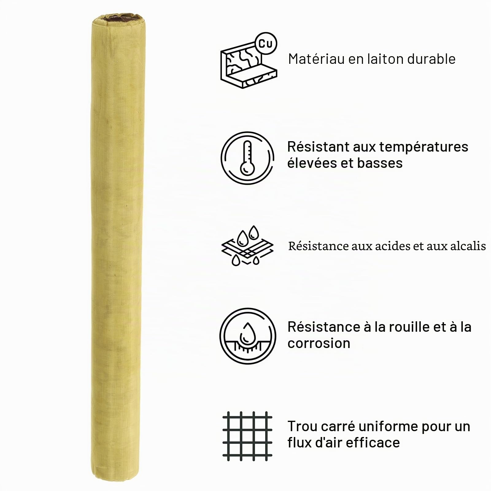 PATIKIL Toile Métallique Tissée En Laiton Rouleau 39x12", Filtre 150 Mesh Grillage Métallique Maille Grossière Pour Couverture De Sécurité De Fenêtre Filtration Clôture Animaux, Jaune