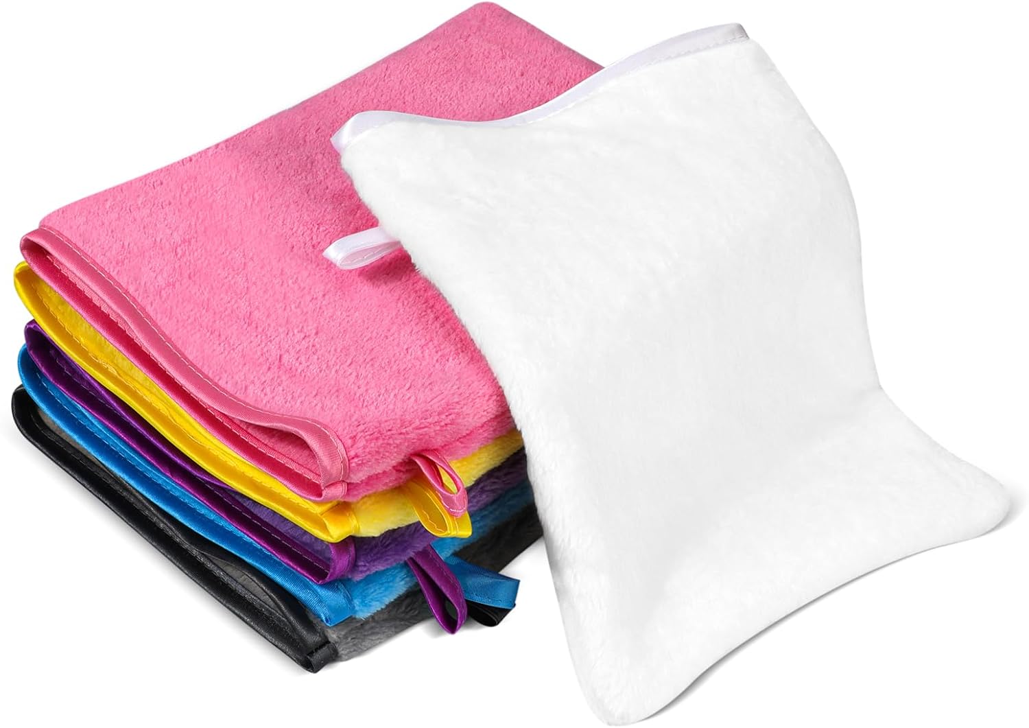 PHOGARY 6 stuks gezichts body wash doek, flanellen gezichtsdoeken, super absorberende en zachte gezichtswanten, herbruikbare make-up remover washandschoenen badhandschoen gasthanddoek kleine