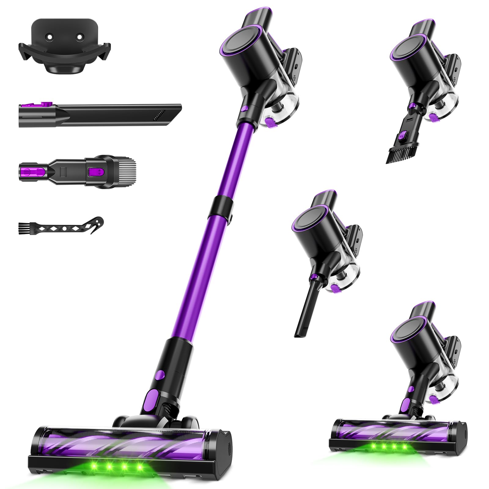 Photo 1 of **MISSING BATTERY AND SOME ATTACHMENTS** Honki Cordless Vacuum Cleaner, 500W/40Kpa Vacuum Cleaners for Home, Vacuum with LED Display