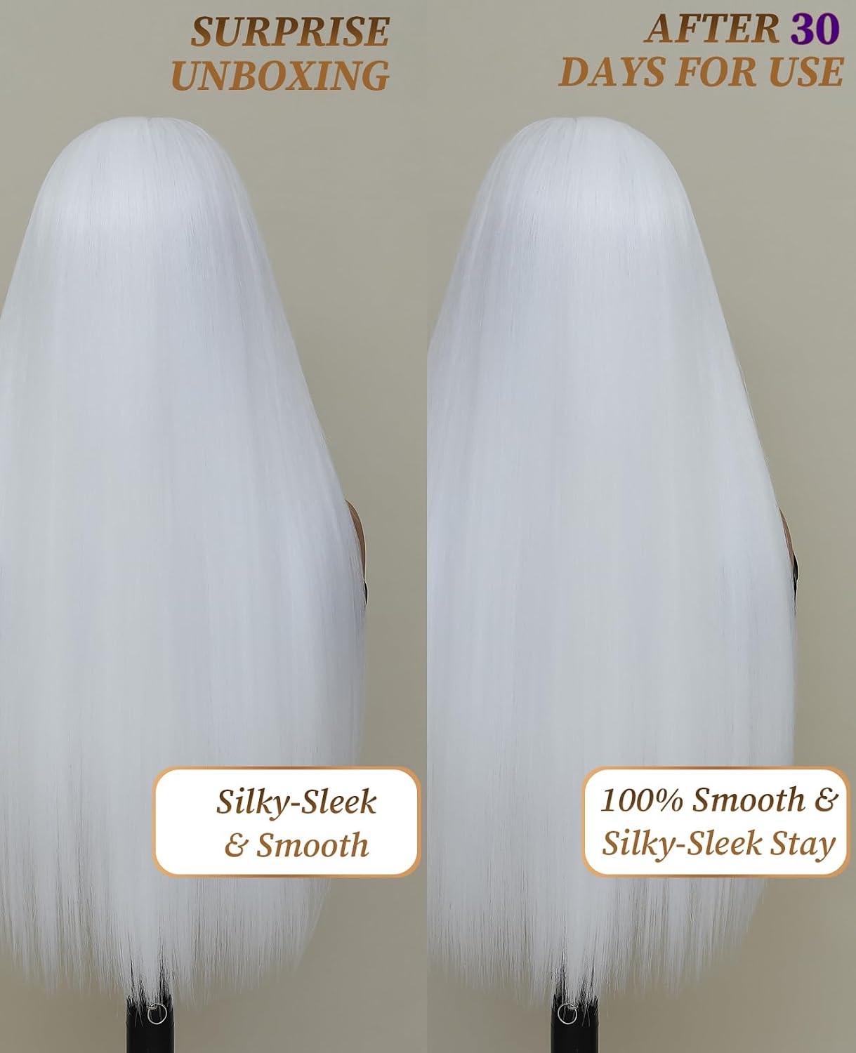 Latasha White Straight Synthetic Lace Front Wig 13X6 HD Transparent Lace Frontal Wigs Pre Plucked Wear and Go Glueless Wigs for Black and White Women 28 inch Long Wig