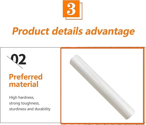 Miniatura 4 de GOONSDS Varillas de cerámica las varillas de cerámica de alúmina tienen una superficie lisa resistente a la corrosión, 1 unidad de 3.937 in,