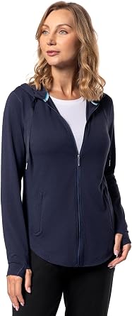 Coolibar Womens Zip-Up Hoodie - UPF 50+ Sun Protection - LumaLeo