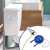 Vista 7 de Kit de reemplazo universal de mango de inodoro, palanca de viaje de inodoro de montaje lateral/angular, acero inoxidable (plata)