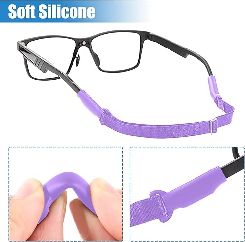 Miniatura 33 de Adjustable Glasses Straps - 3 Pcs No Tail Adjustable Eyewear Retainer Glass Straps for Men, Women, Kids Eyelasses, Sunglasses Negro