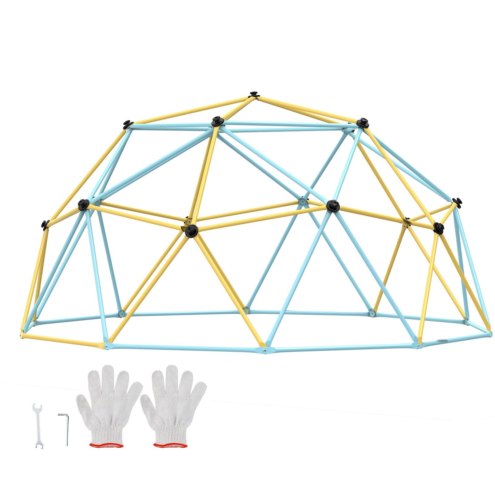 Kletterkuppel 3,66m geometrisch 340kg Tragfähigkeit für Kinder | 340 kg Tragfähigkeit mit verzinktem Stahl und glatten Klettergriffen für sicheren Spielspaß