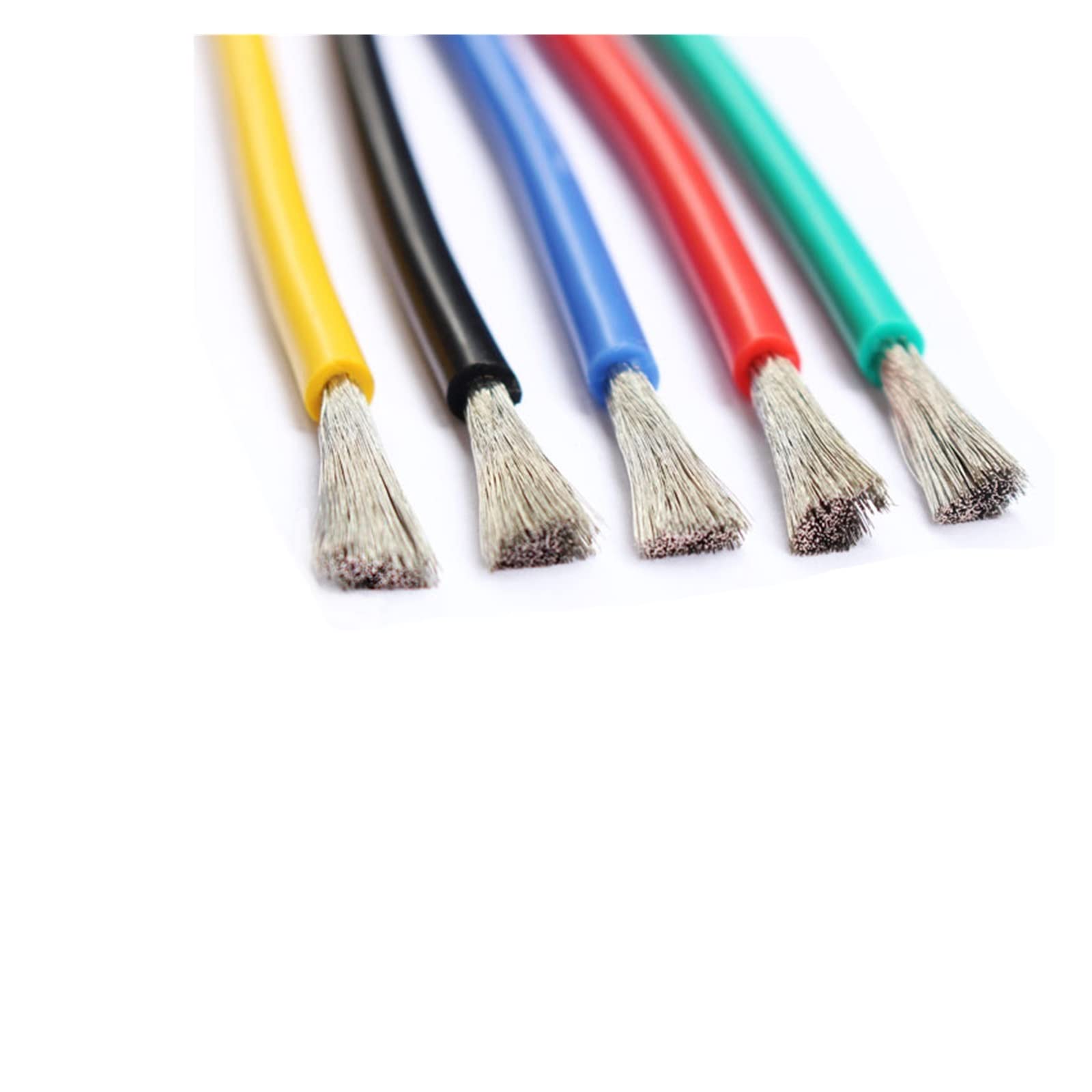 Cable de Silicona Suave Resistente al Calor 26/24/22/20/18/16/14/12/10/8/6/4/2AWG Cable de Silicona de Cobre estañado multihilo de un Solo núcleo Leisurely (Color : Red, Size : 6AWG 1Meter)