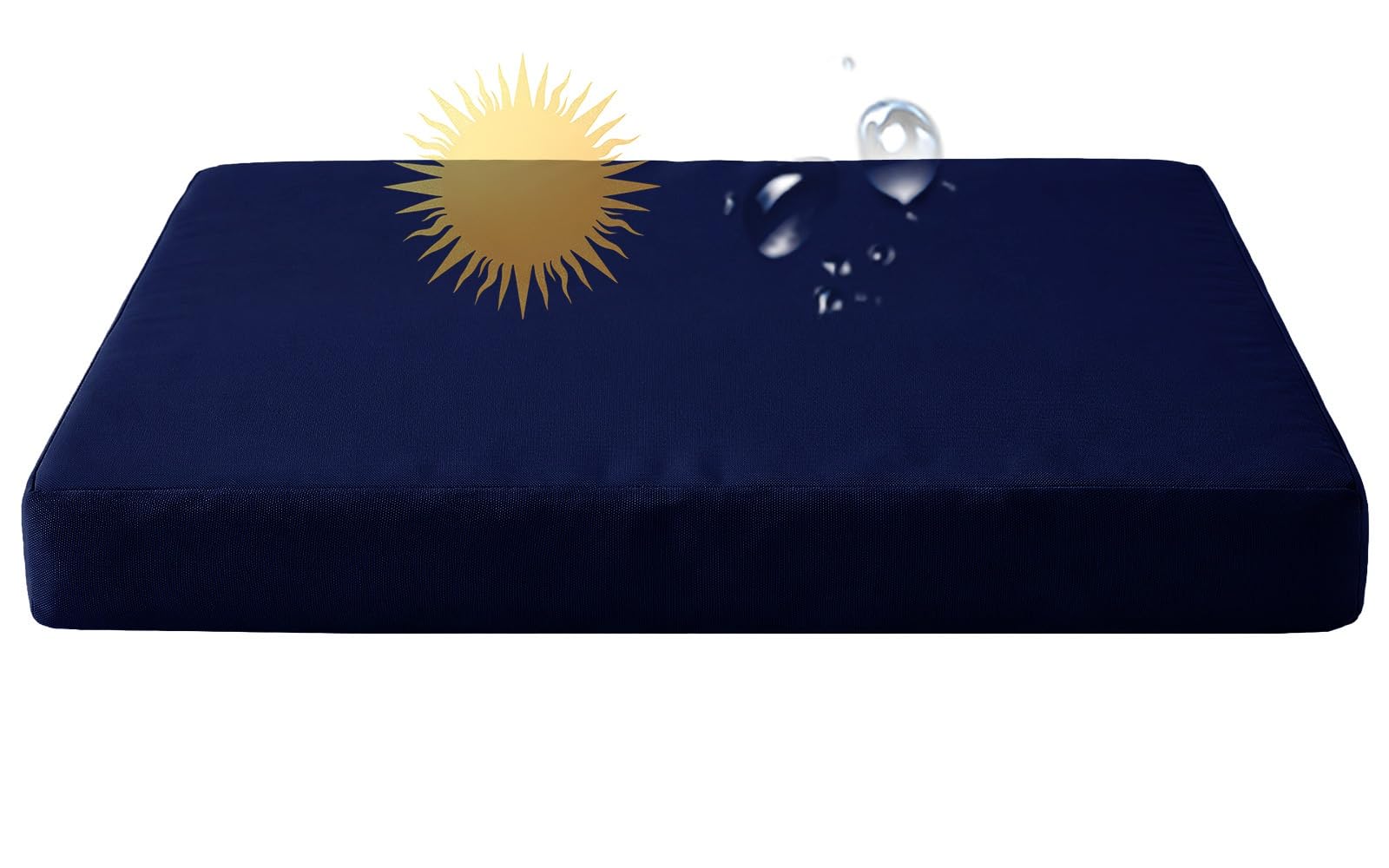 5cm/1.9" Thick Outdoor Bench Cushion Waterproof 80% 48 x 16 40x18 48x20 57 70 60 inch, Settee Couch Pads with Zipper Washable, Patio Swing Seat Cushion with Filling(Navy Blue,170x35 cm 67x14 in)