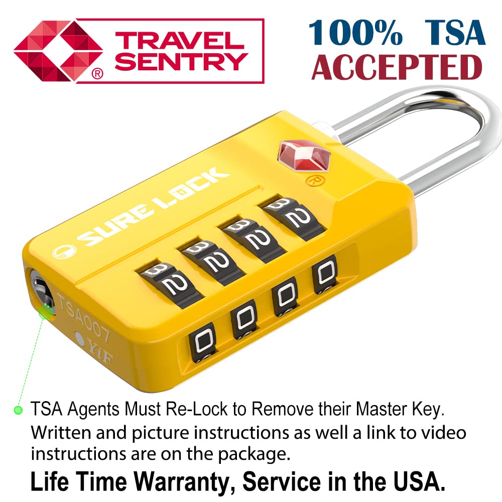 TSA Approved Travel Luggage Locks, Open Alert