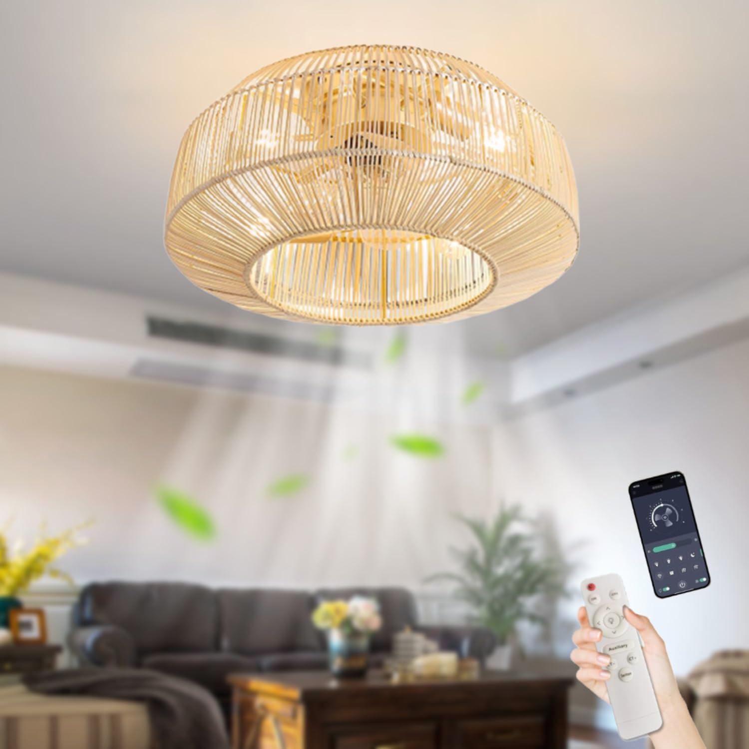 Ventilatore Da Soffitto Con Luce E Telecomando Silenzioso