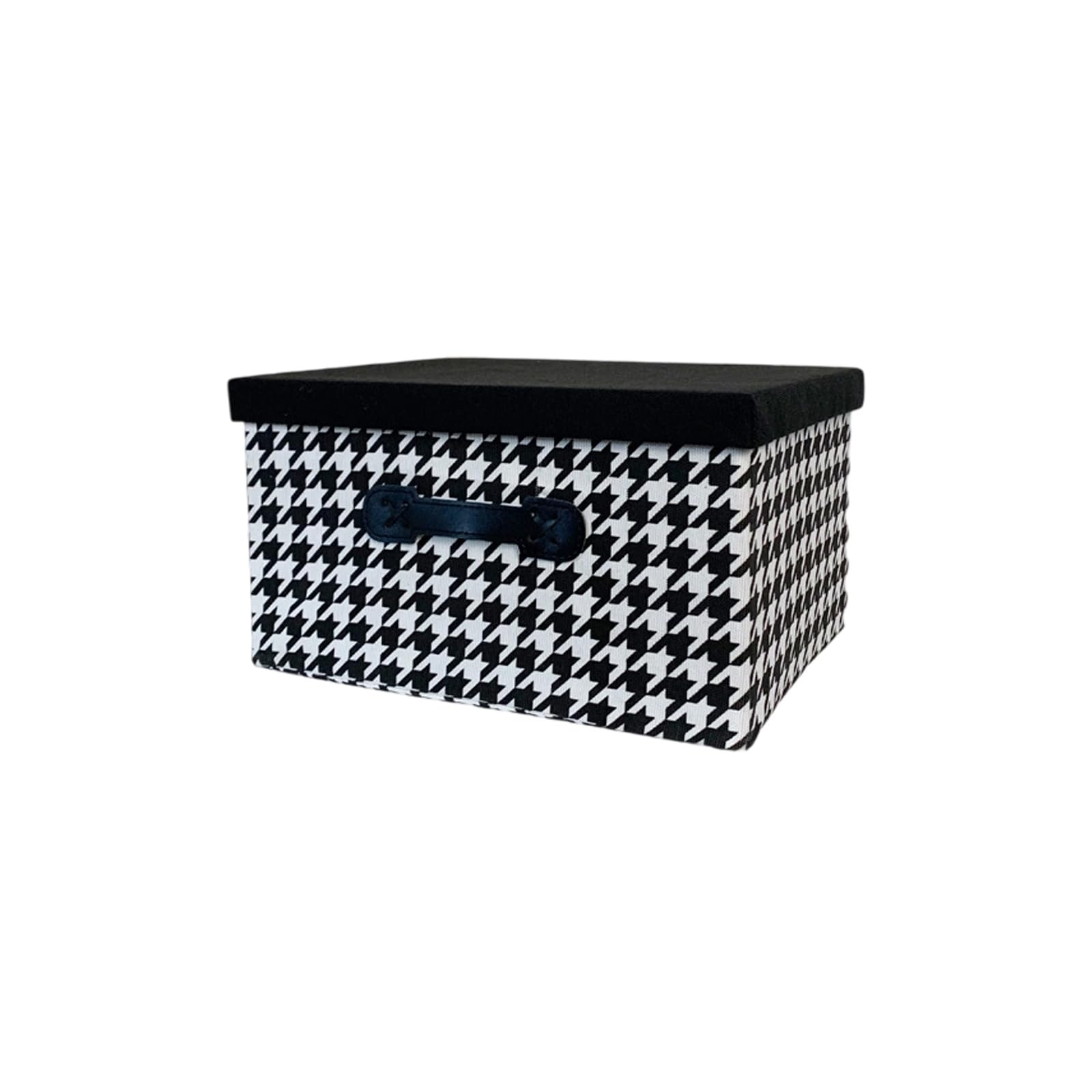 APGLSXY Space Saving Foldable Storage Container Houndstooth Designs Fabric Organizers Box for Bedroom Dorm Organization Systems Houndstooth Fabric Foldable Storage Box