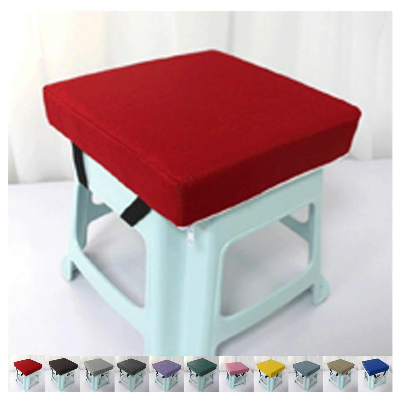 Sdnam Red Seat Pads For Dinin Chairs,25X25,28X28cm,30X30cm,35X35cm,24X34cm Adjustable Kitchen, Office And Garden Chair With Ties Non Slip Comfortable Cushion(,35X35x8cm)