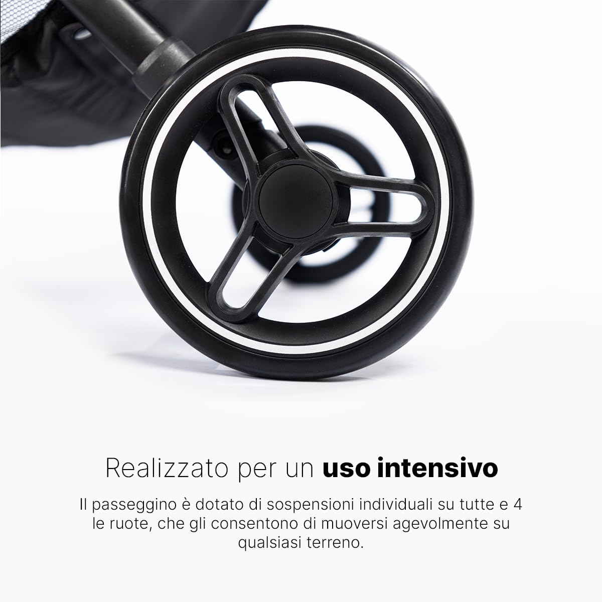 Hamilton by Yoop T1 Buggy - Seduta girevole a 360° - Tecnologia MagicFold™ - Pieghevole - Ruote riflettenti con sospensioni - Include borsa protettiva e portabicchieri - Passeggino regolabile - Cachi