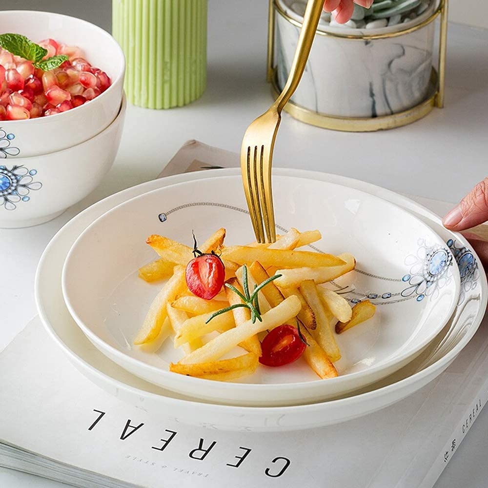 Essteller, luxuriöses Tafelservice für Partys, 36-teiliges Porzellangeschirr-Set – Essteller- und Schüssel-Sets, Keramikgeschirr-Set für 6/8/10 Personen