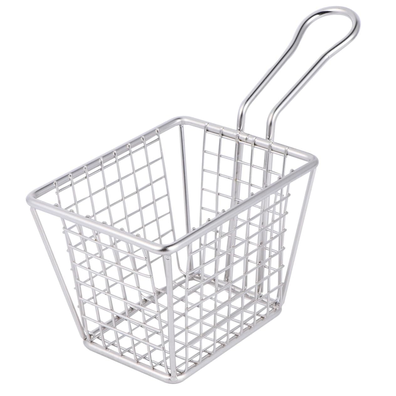 Cestini per Alimenti Famiglia Cestello for friggere, scolapasta a Maglie quadrate for Patate Cestello Friggitrice