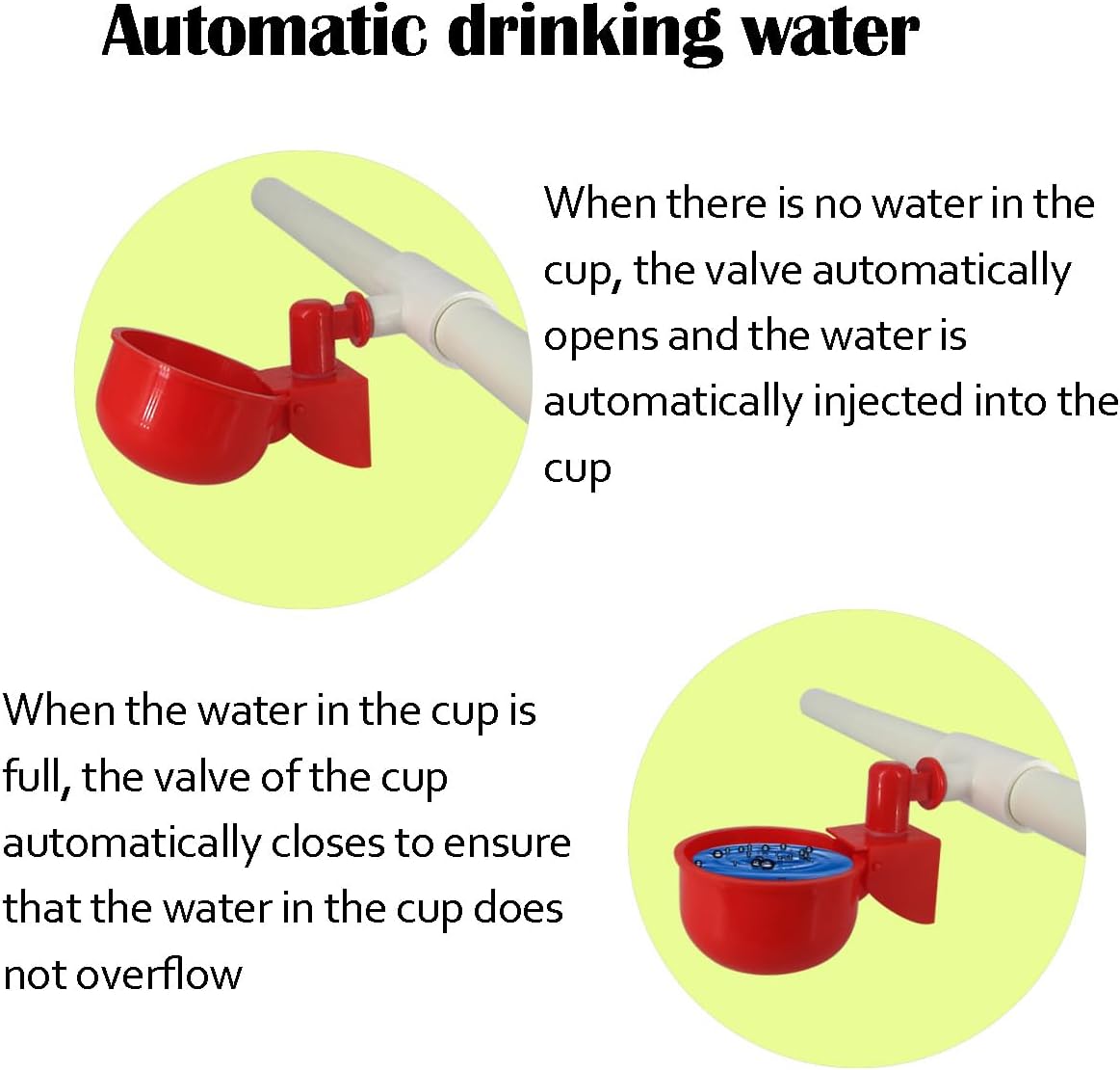 Automatic Chicken Water Cups,Chicken Water Feeder,Complete Set Pipeline Automatic Chicken Waterer System for Chick Duck Quail