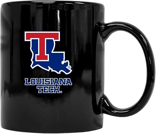R and R Imports Louisiana Tech Bulldogs - Taza de cerámica negra (negro).