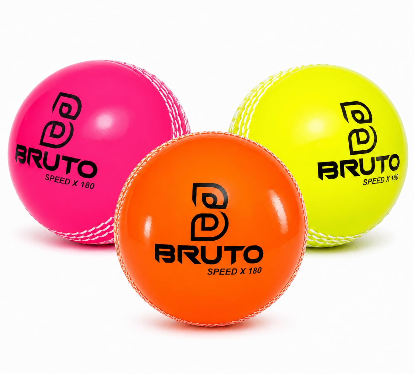 Bruto Speed X 180 I-10 Cricket Ball Pack of 3 | Hard PVC Ball, 120GMS, Multicolour, Set of 3-image-37